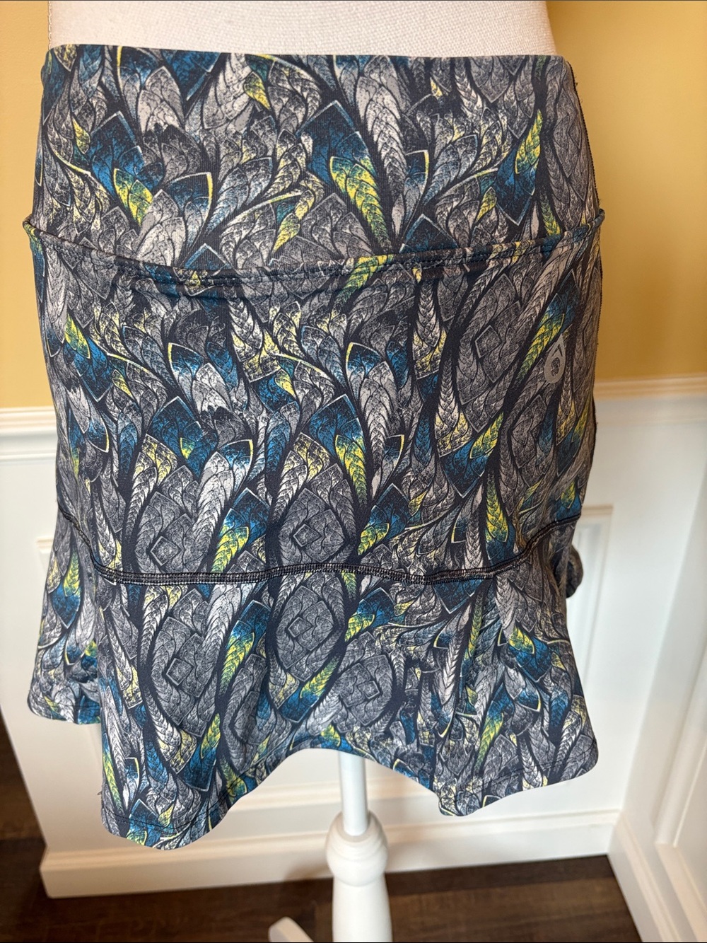 Dona Jo printed Flounce Skort in Blue and Gray